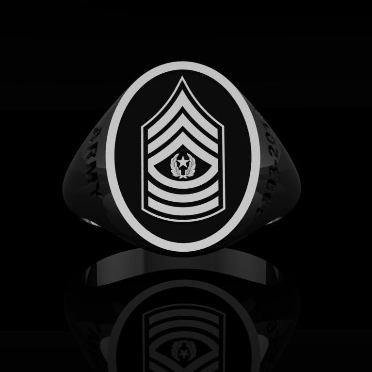 ARMY Command Sgt Major Ring Silver