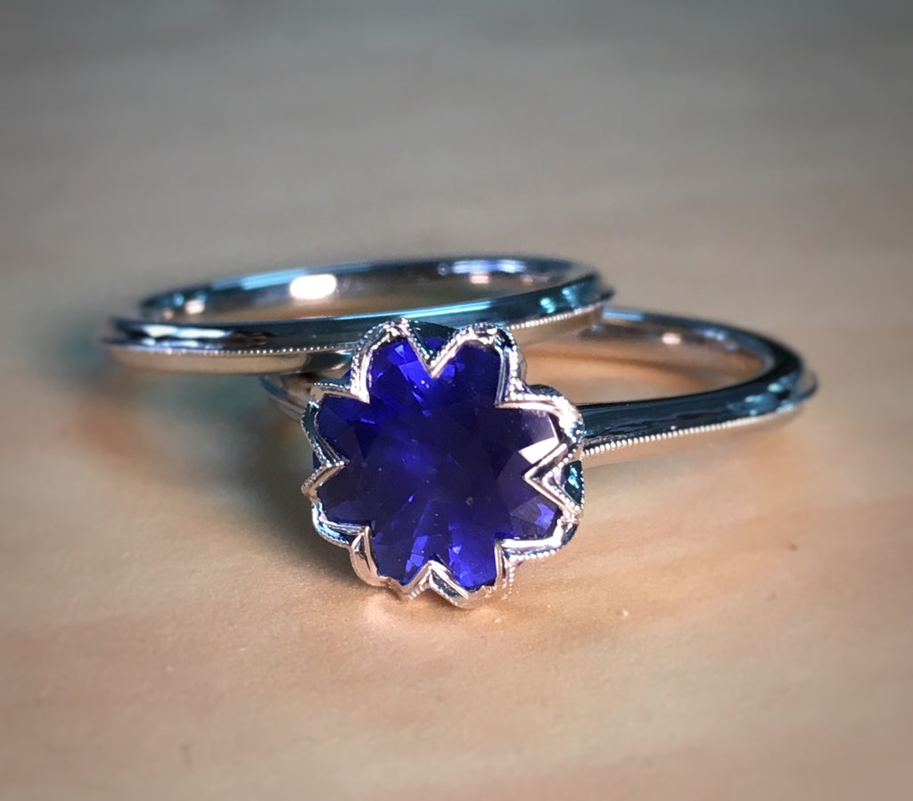 Custom Ring Series #2 - Sapphire Flower Set