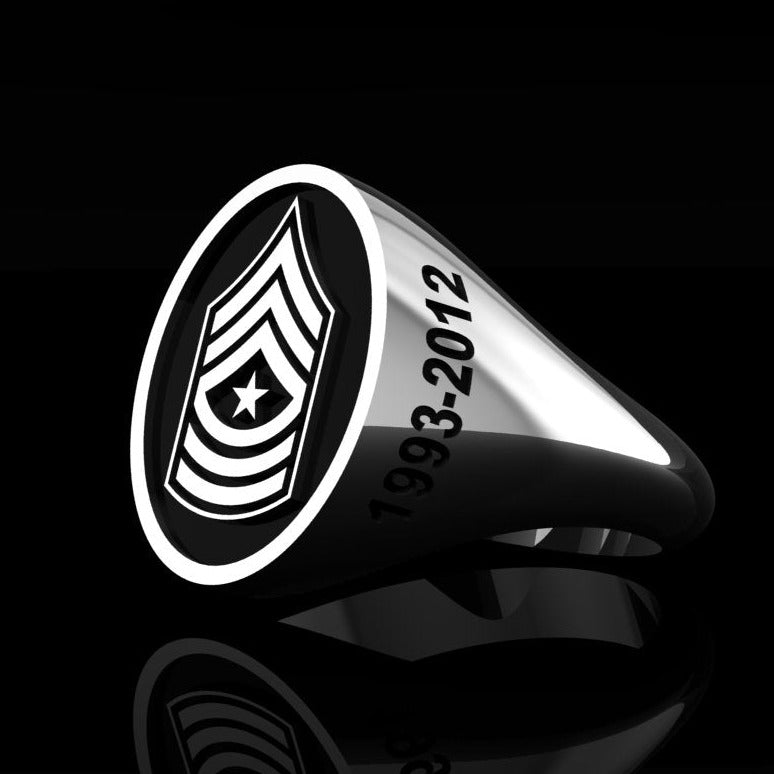 Army Sgt Major RIng silver