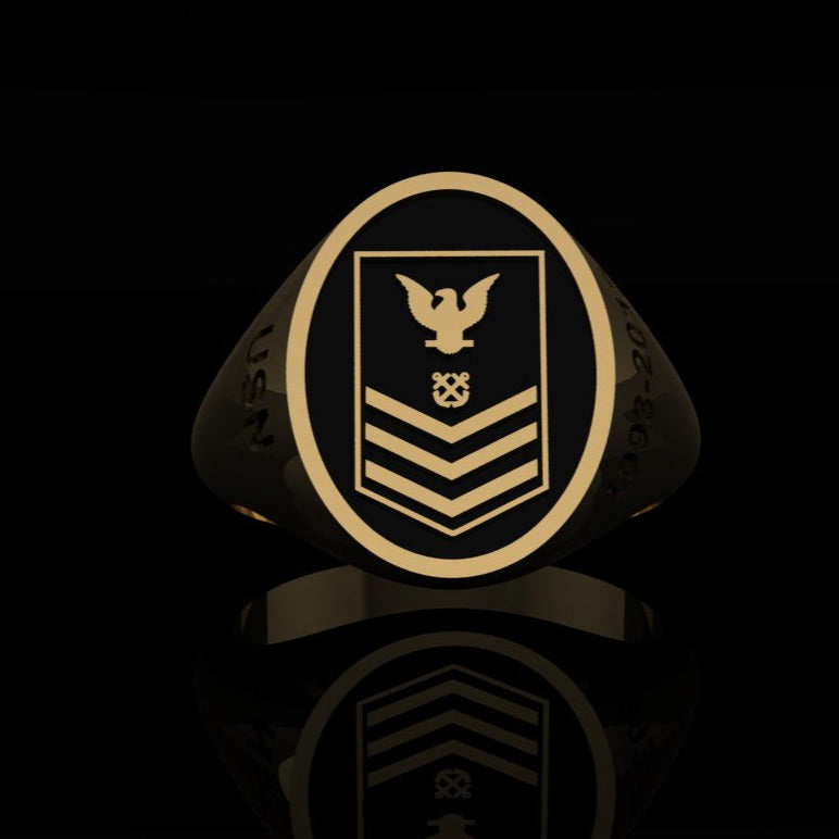 Navy Petty Officer 1st Class RIng - gold