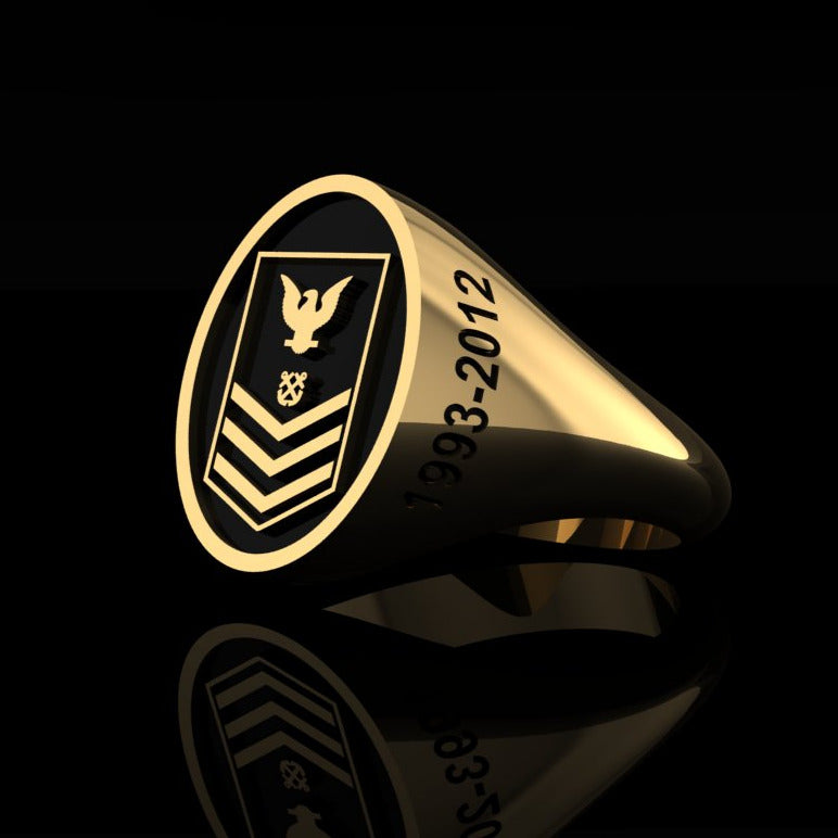 Navy Petty Officer 1st Class RIng - gold