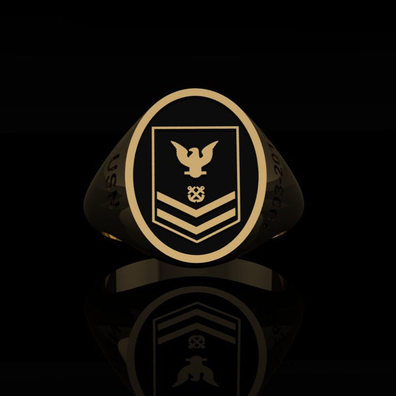 Navy Petty Officer 2nd Class RIng - gold