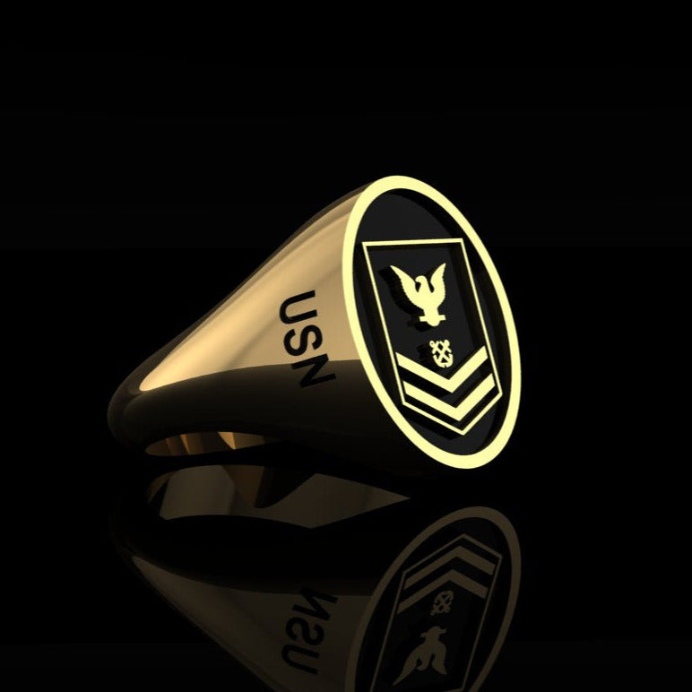 Navy Petty Officer 2nd Class RIng - gold
