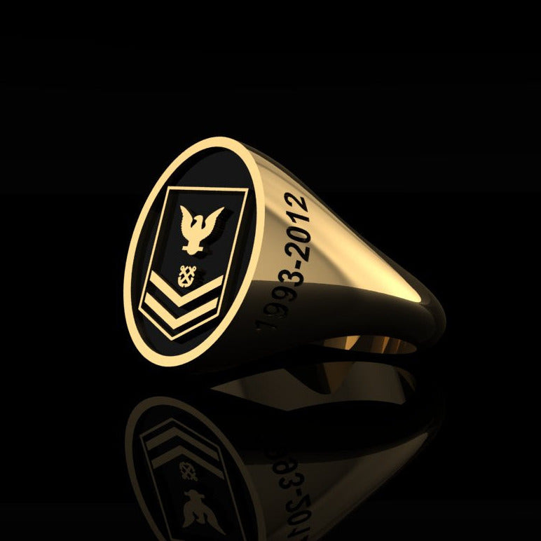 Navy Petty Officer 2nd Class RIng - gold