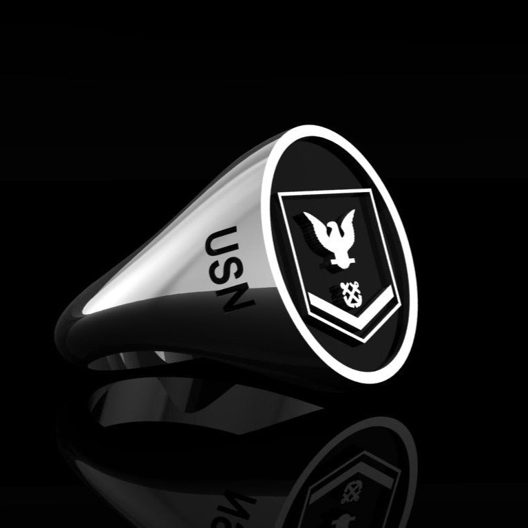 Navy Petty Officer 3rd Class Ring - Silver