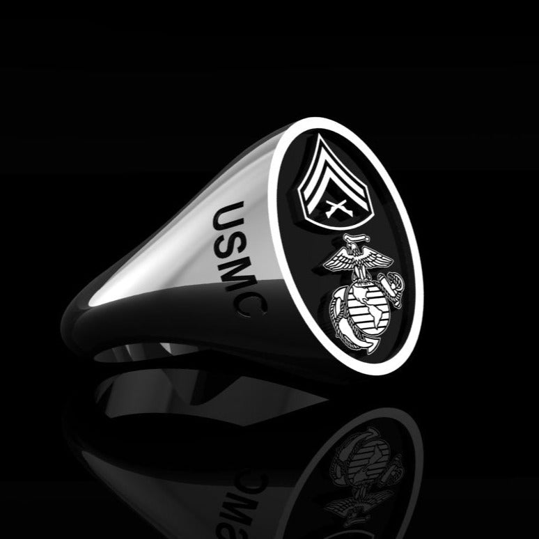 USMC-LCPL Ring Silver