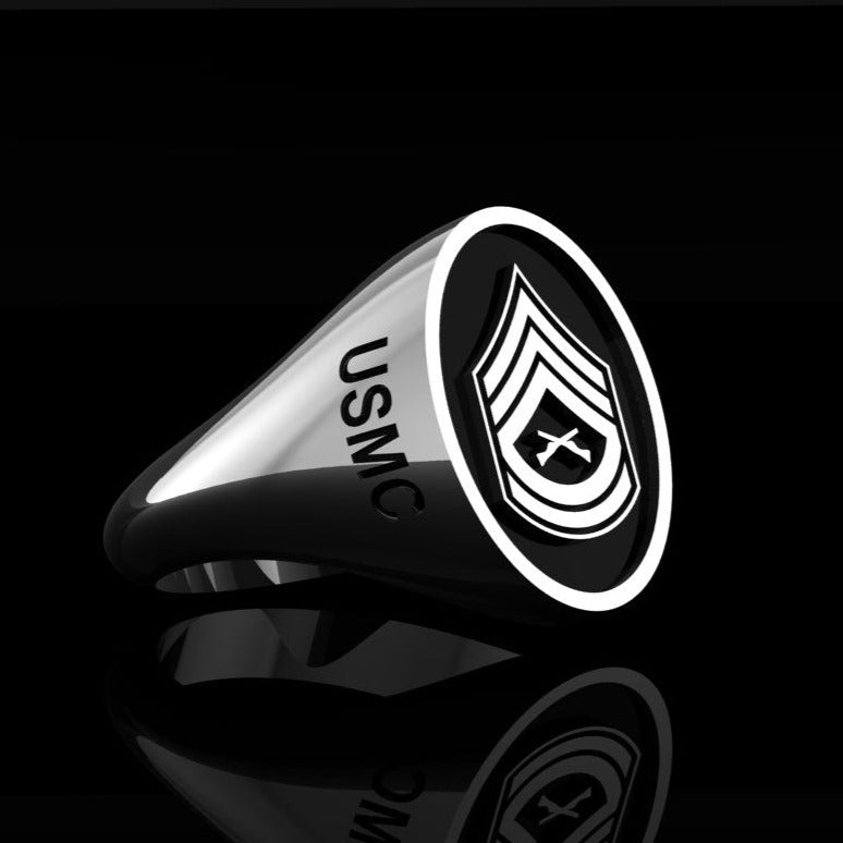 USMC Gunnery Sergeant Ring Silver