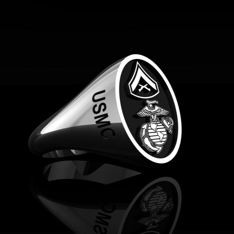 USMC-LCPL Ring Silver