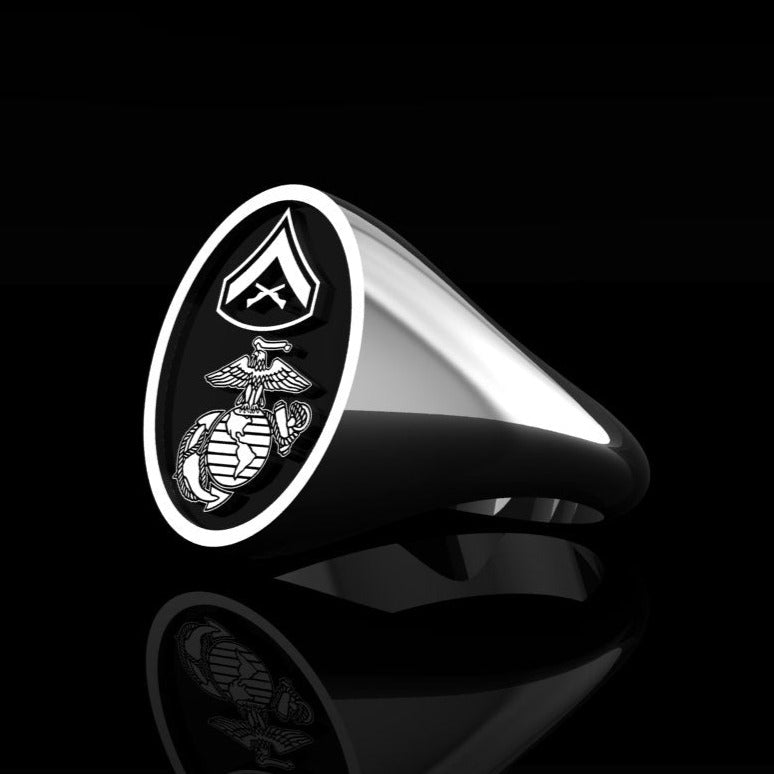 USMC-LCPL Ring Silver