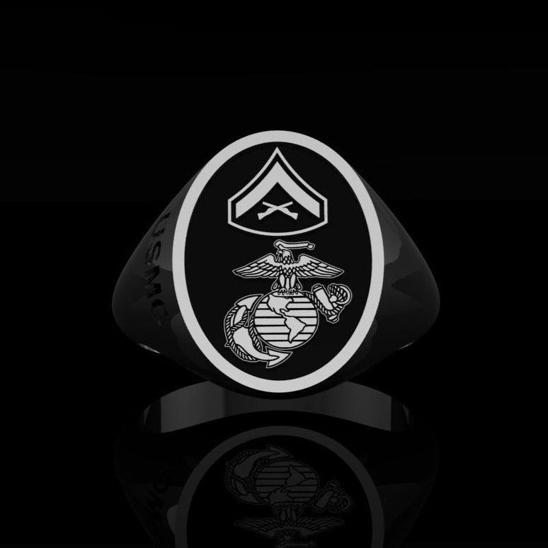 USMC-LCPL Ring Silver