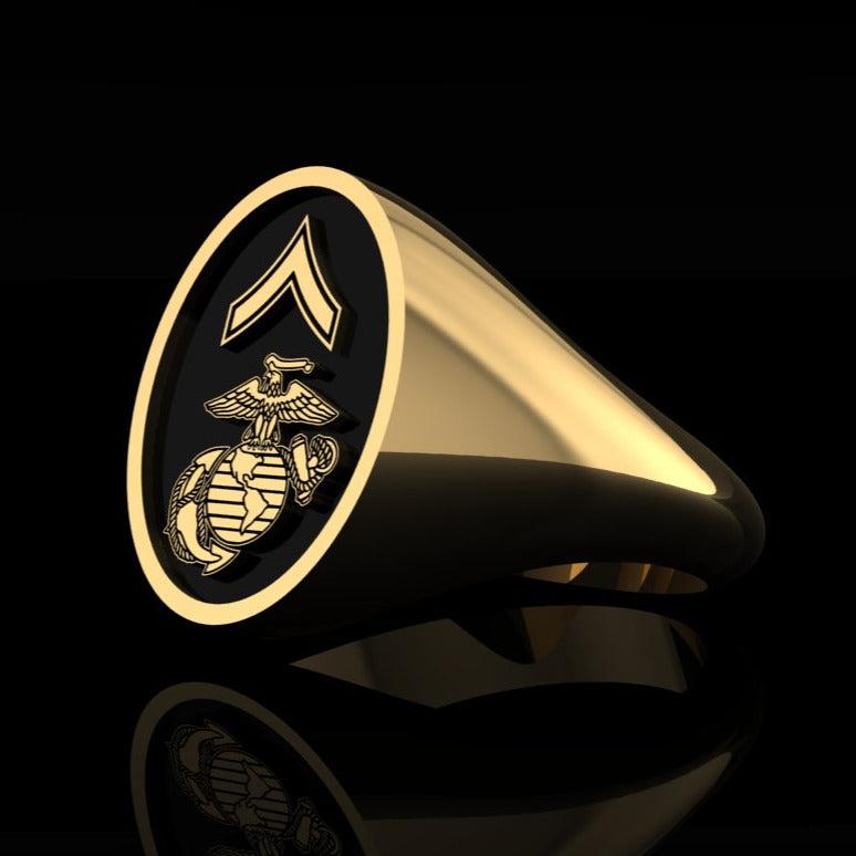 USMC-PFC Ring Gold