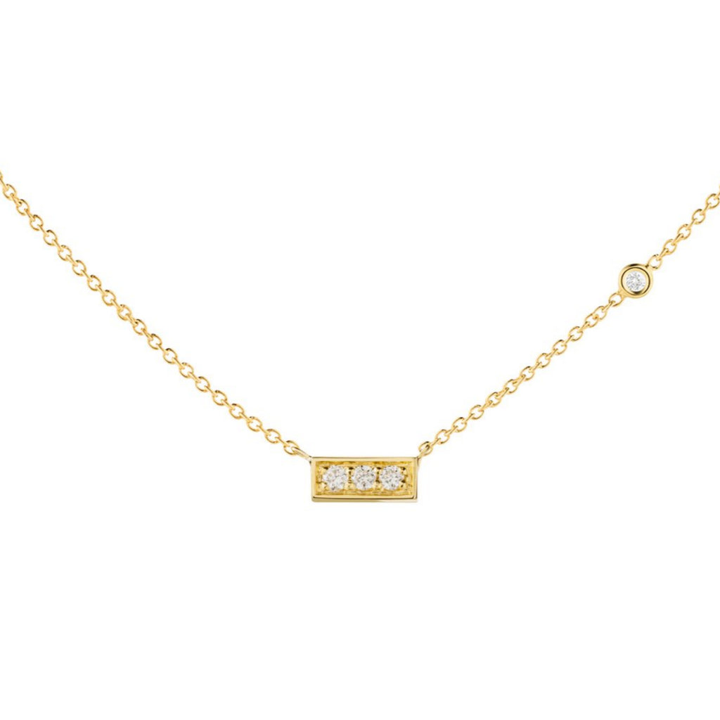 Trilogy Diamond Bar Necklace