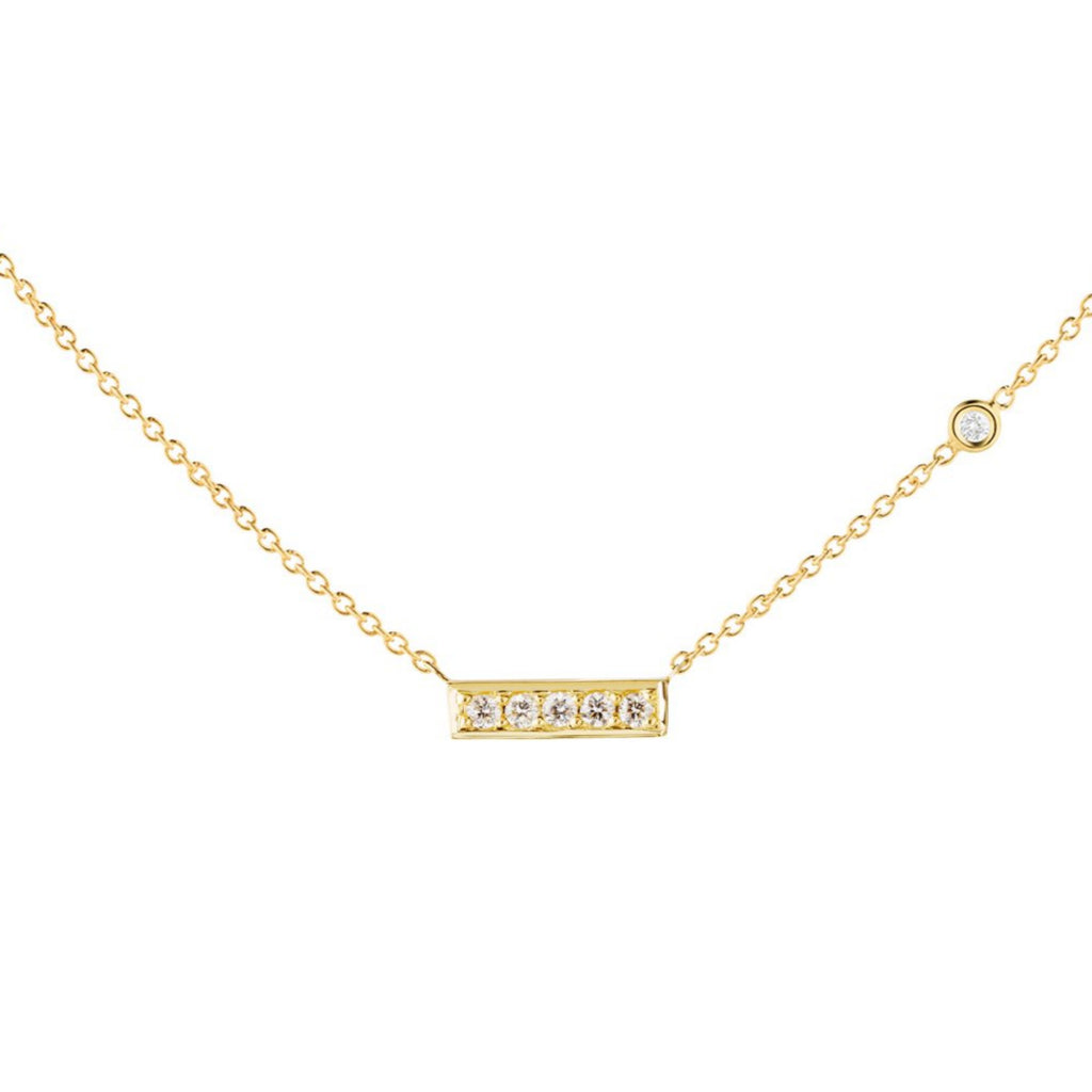 Five Diamond Bar Necklace