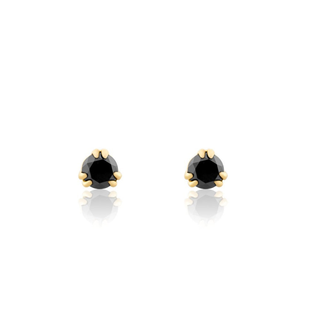 Black Diamond Round Earrings