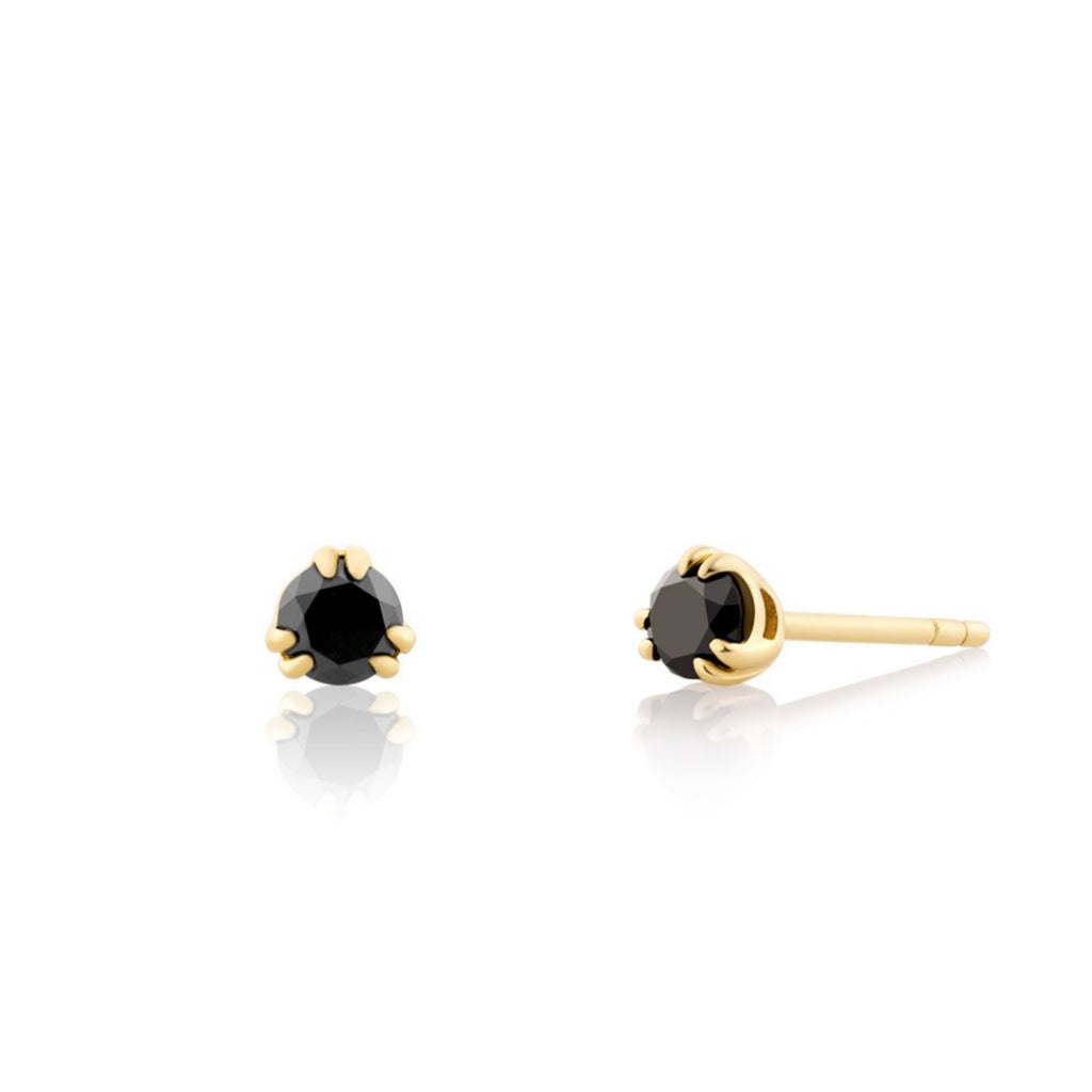 Black Diamond Round Earrings