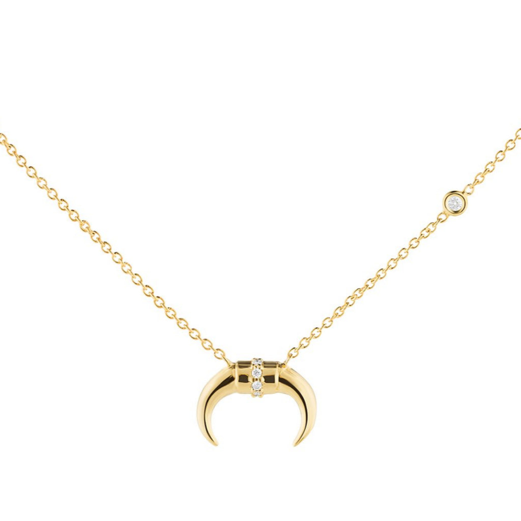 Diamond Bullhorn Necklace