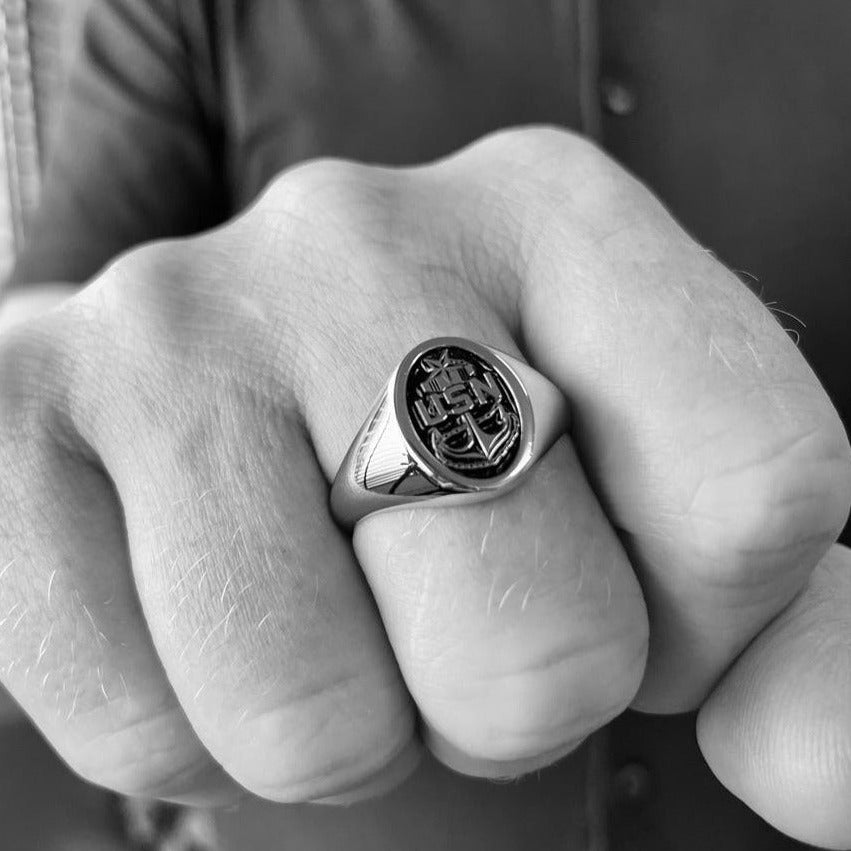 Navy Senior Chief Signet Ring – The Jewelry Republic