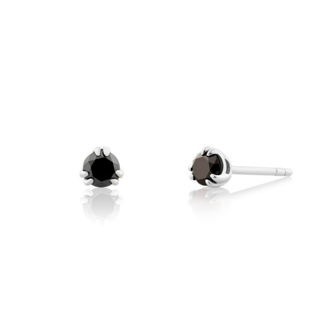 Black Diamond Round Earrings