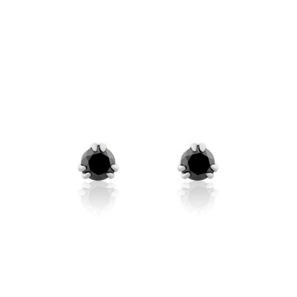 Black Diamond Round Earrings