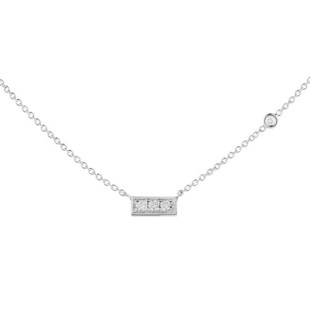 Trilogy Diamond Bar Necklace