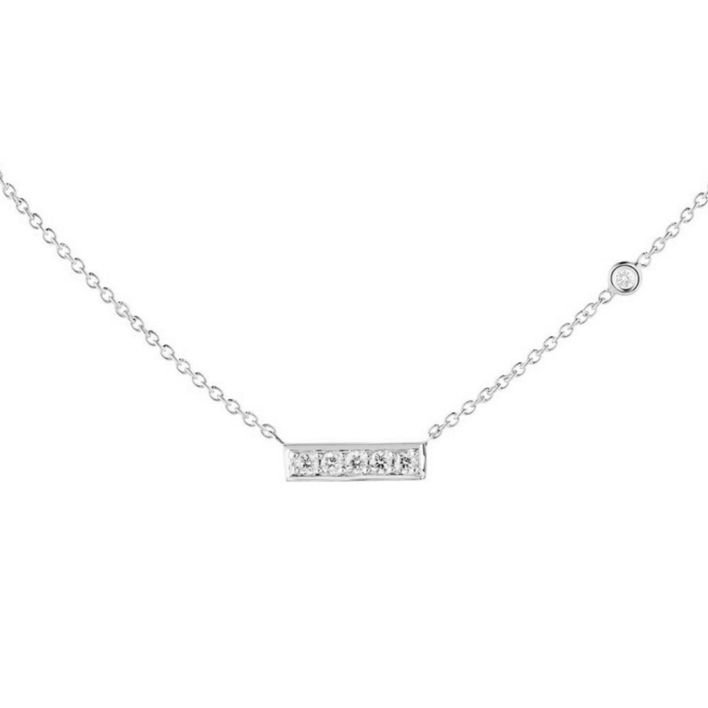 Five Diamond Bar Necklace