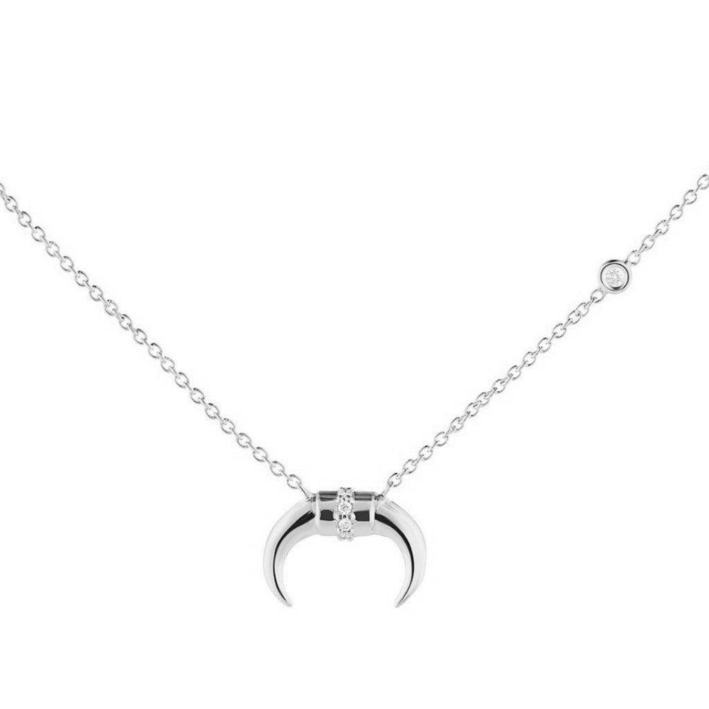 Diamond Bullhorn Necklace