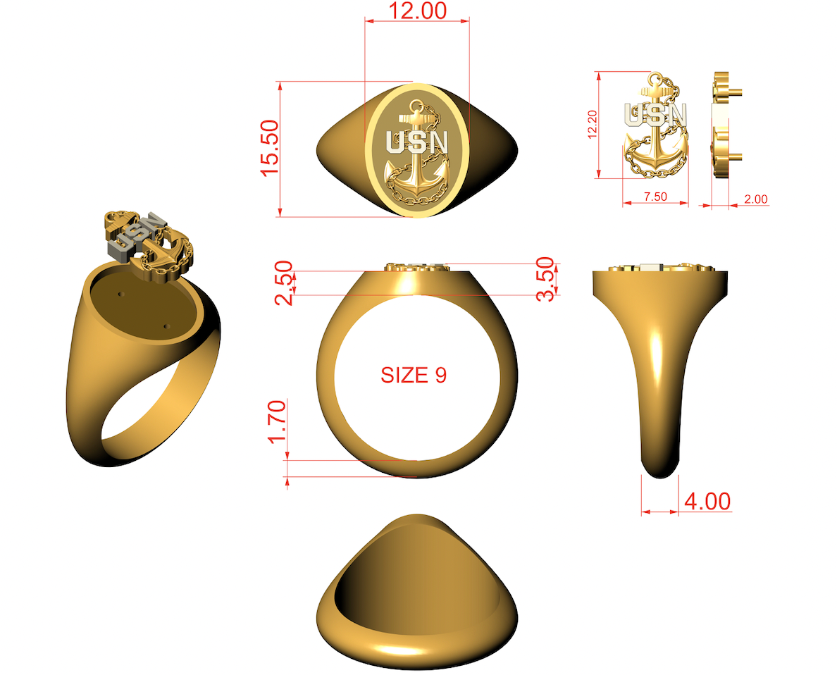 Premium US Navy Chief Petty Officer Signet Ring – The Jewelry Republic