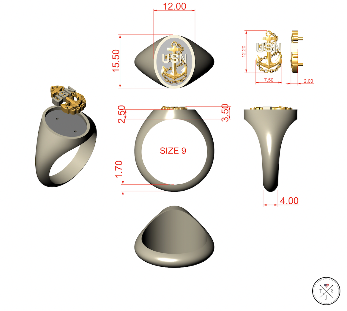 Premium US Navy Chief Petty Officer Signet Ring – The Jewelry Republic