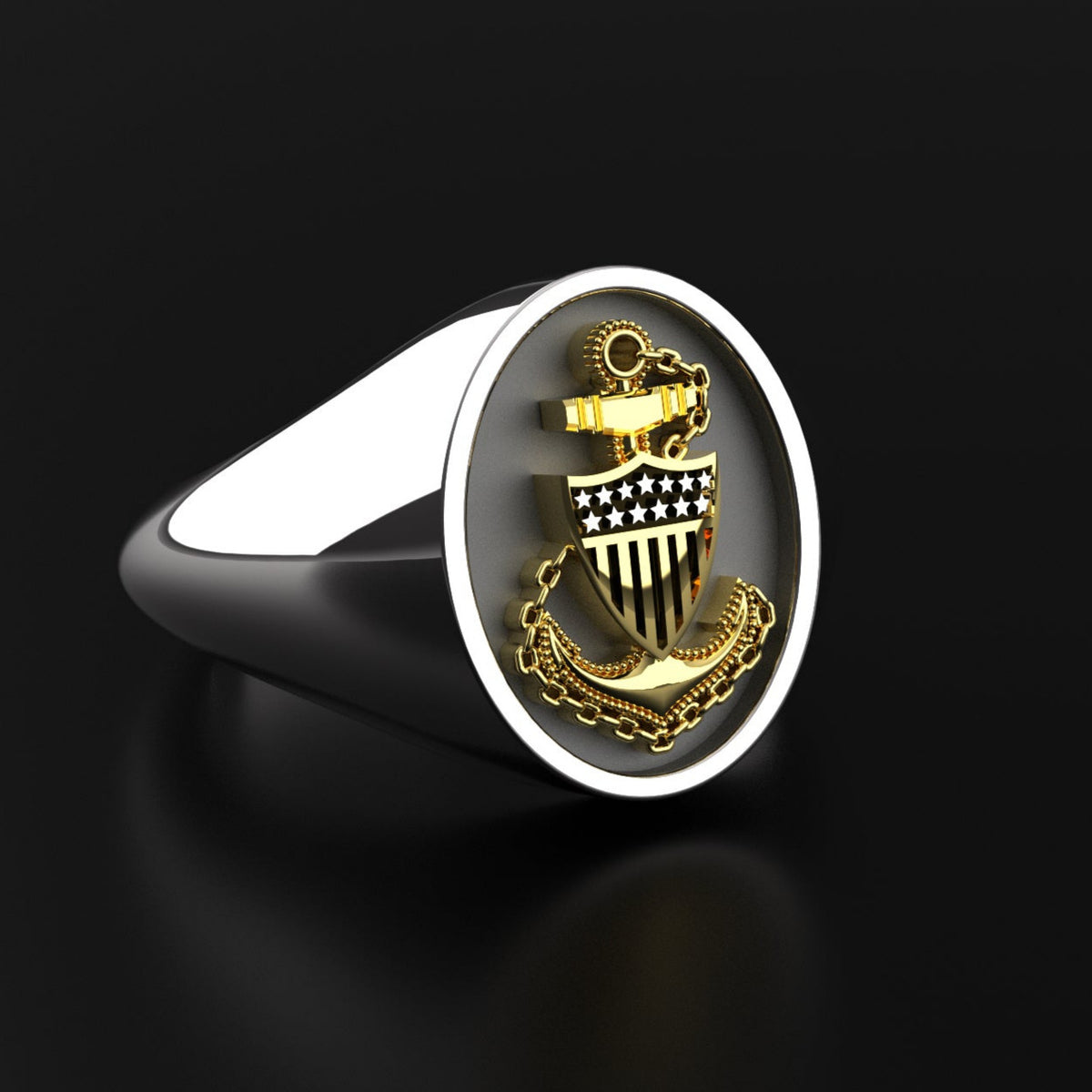 Premium US Coast Guard Chief Petty Officer Signet Ring – The Jewelry ...