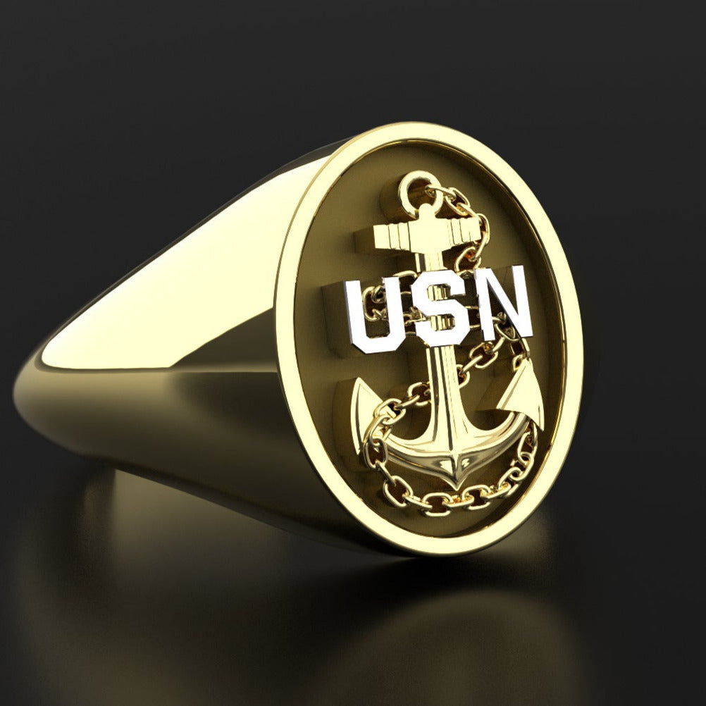 US Navy Chief Petty Officer Ring 14K Gold