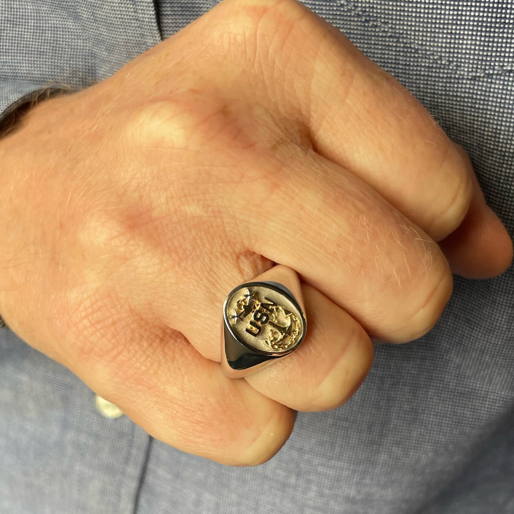 Premium Navy Master Chief Signet Ring – The Jewelry Republic
