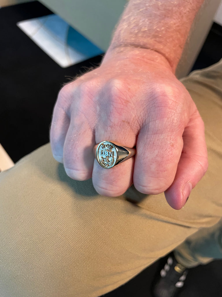 Premium Navy Master Chief Signet Ring – The Jewelry Republic